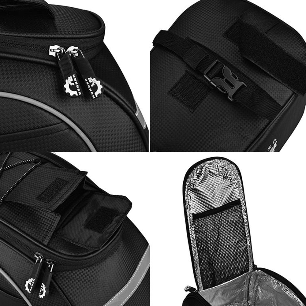 YSANAM YS-113S 8L Bicycle Waterproof PU Leather Insulation Bag Rear Rack Pannier Pack Cycling Storage Bag - Black YSANAM YS-113S 8L Bicycle Waterproof PU Leather Insulation Bag Rear Rack Pannier Pack Cycling Storage Bag - Black